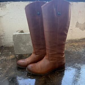 Frye Melissa Button Tall Boot Womens 6.5 Cognac Leather Riding‎ Boots Equestrian